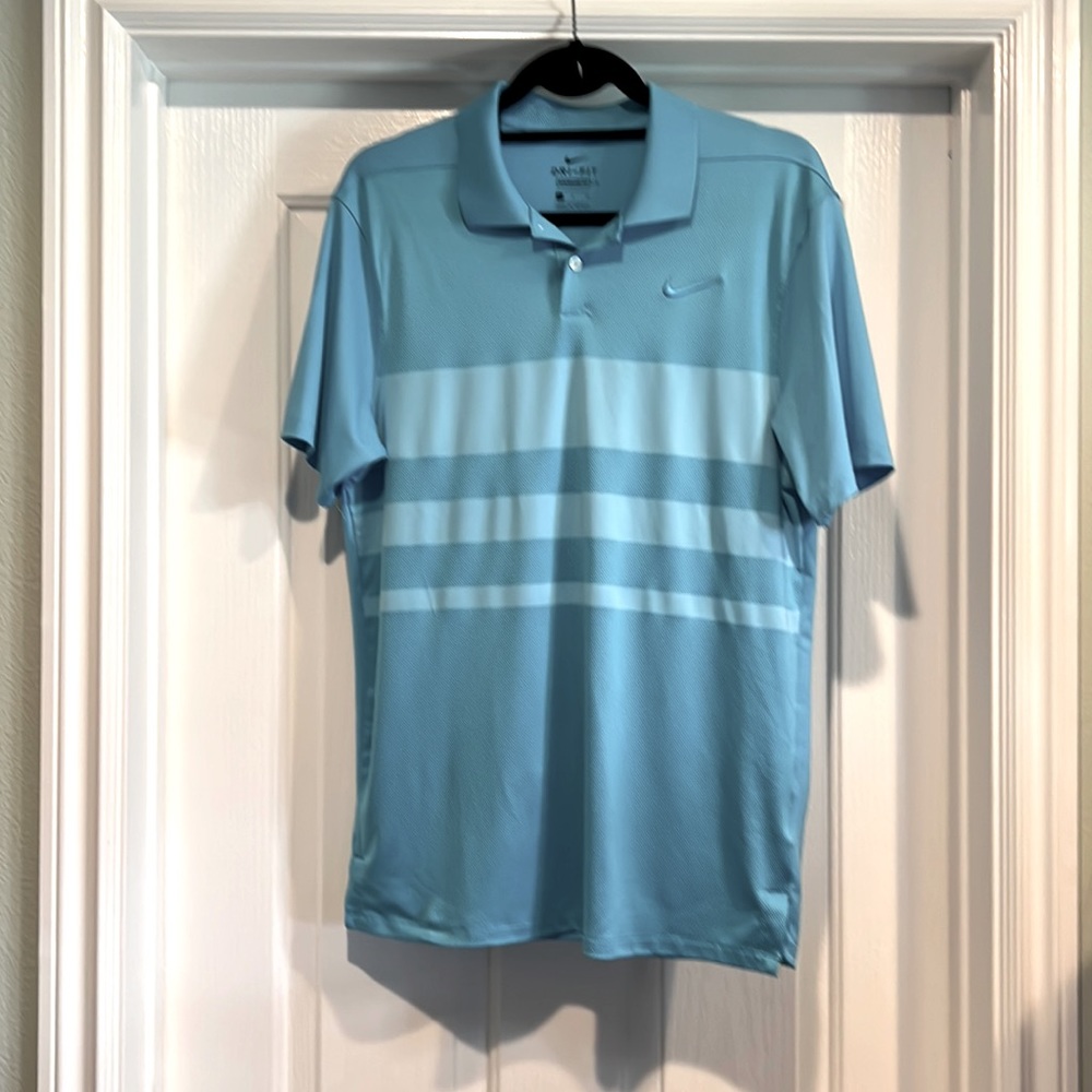 Nike Dri-fit Golf Shirt Mens Light Blue Small